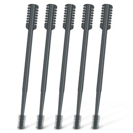 MIVZO 5PCS 2-in-1 Nasal Hair Cutter, Double-Sided Nose Hair Trimmer Upgrade, Manual Nose Trimmer Portable with Soft Cleaning Brush for Women and Men (Gray)