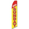 Open Sunday Flutter Swooper Advertising Sign 2.5’ Wide Banner Flag