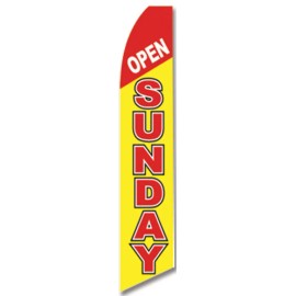Open Sunday Flutter Swooper Advertising Sign 2.5’ Wide Banner Flag Only