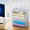 Marbrasse 2 Pack Desk Organizer with Handle, 6 Tier Paper