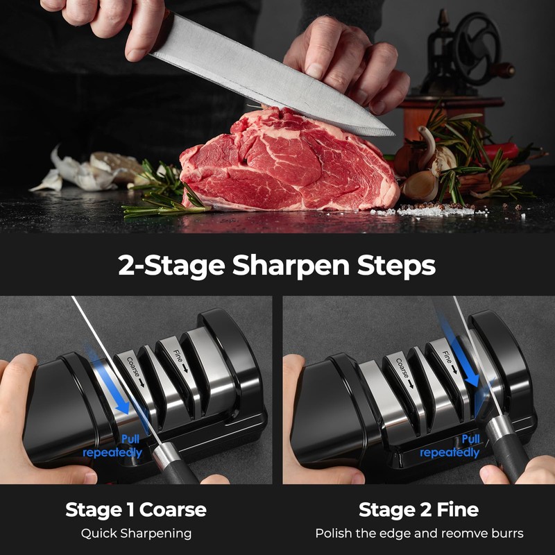 Electric Knife Sharpener, Precise 20° Diamond Knife Sharpener for Kitchen