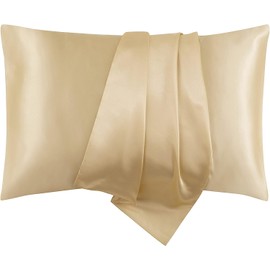 Satin Pillowcase, T Tersely 2 Pack 20"x 36" King Size Silk Satin Pillowcases for Hair and Skin Pillow Case with Envelope Closure,50x90cm (Taupe)