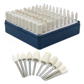 HSeaMall Wool Felt Mandrell Mounted Polishing Head Multifunctional Grinding Polishing Point Polishing Accessories 100 Pieces (Wool Felt)