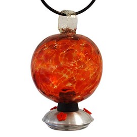 BestNest Dew Drop Hummingbird Feeder, Cinnabar, Red/Orange, 25 oz.
