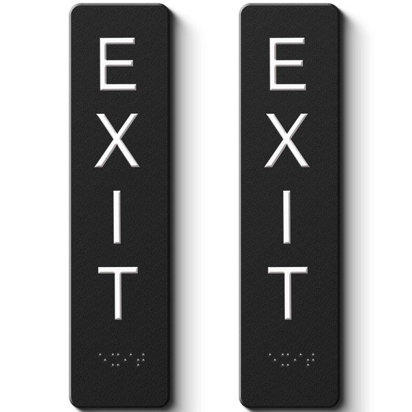 ADA Compliant Exit Signs- 2pk Exit Sign with Braille and