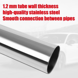 2.5 Inch Stainless Steel Exhaust Pipe Kit,DIY Custom Exhaust Tubing Mandrel Bend Pipe Straight & U-Bend Kit,Universal Fitment-8PCS