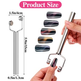 Ptwola 2Pcs 3 IN 1 Cat Eye Nail Magnet Y Shaped Magnetic Nails Art Tools Double Head Nails Design Magnets Stick Portable Force Magnet Set for Cat Eye Gel Nail Polish DIY Home Salon Manicure