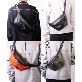 Fujikura Kouso x SEAL Waterproof Waist Bag, Men's, Waist Pouch, Body Bag, Crossbody Bag, Parachute Fabric, Lightweight, Black