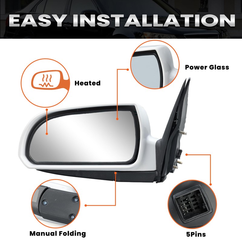 Left Driver Side Mirror Compatible with Hyundai Sonata 2006 2007