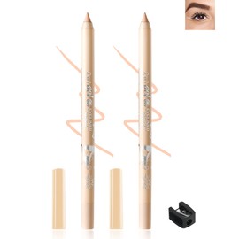 Nude Colored Eyeliner Pencil Set-2Pcs Multi-Use Gel Eye Liner Eyeshadow Pen,Waterproof Smudge-proof Long Lasting Water Line Pencil,Professional Eye&Lip Makeup Kit for Women with Pencil Sharpener-03