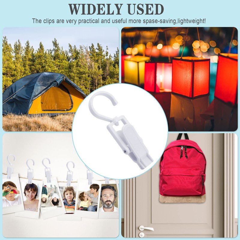 Pack of 20 Boot Clips Clothes Peg Hooks, Plastic Towel
