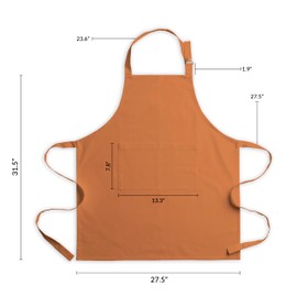 CALICOT Kitchen Cooking Baking Gardener Aprons for Women Men with Pocket|Pack of 2 100% Cotton 27.5X31.5 Inch Chef Cafe Serving Banquet Apron|Spring Easter Decor, Fall,Festive Gift Apron|Golden Ochre