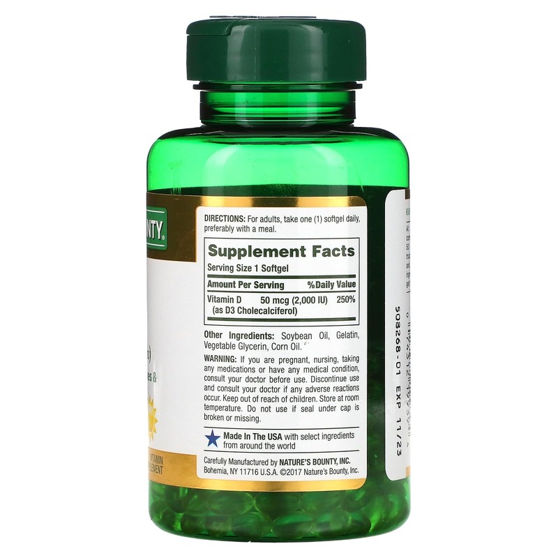Nature's Bounty D3-2000 IU, 240 Softgels (Pack of 2)