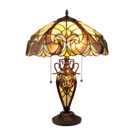 Radiance Goods Victorian-Style Antique Dark Bronze 3 Light Double Lit Table Lamp 16" Wide