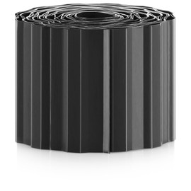 com-four® lawn edging made of plastic - flower bed edging for lawns, flower beds or as a mowing edge., charcoal