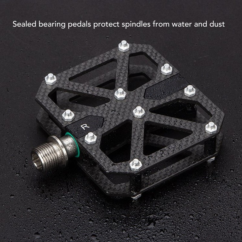 Mountain Cycling Pedals Carbon Fiber 3 Bearing Anti Slip Hollow