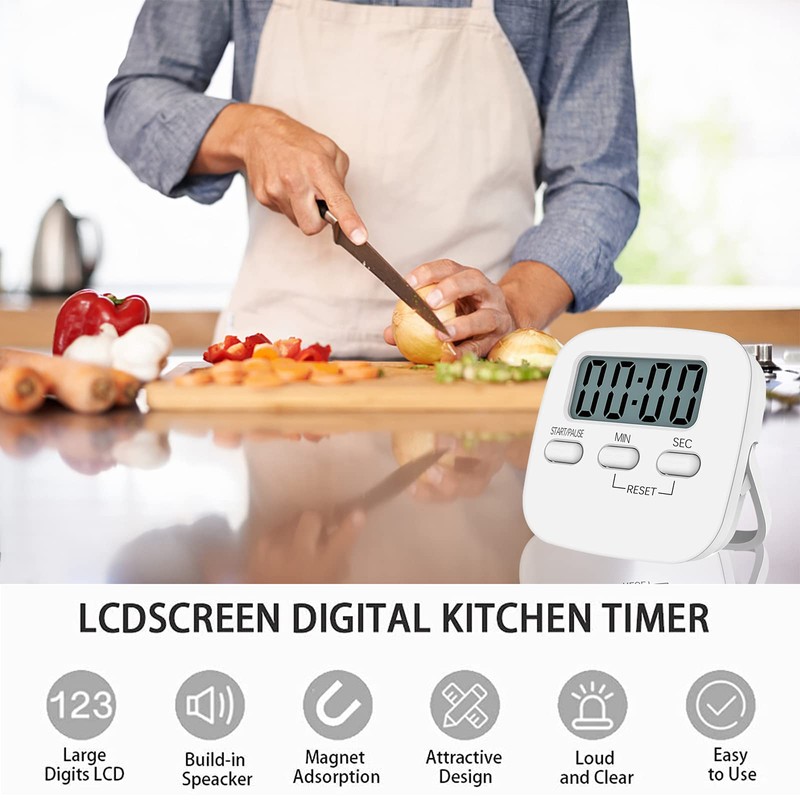Jsdoin JS Kitchen Timer, White, 1 Pack
