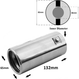 Rumplex Exhaust Trim Round Stainless Steel Sports Exhaust Tailpipe End Pipe Trim Exhaust Tips Tailpipe Trim Silencer Tip Universal Exhaust Pipe Chrome Rustproof