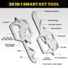 Key Shaped Pocket MultiTool 20-in1 Multi Tool, Stainless Steel Keychain