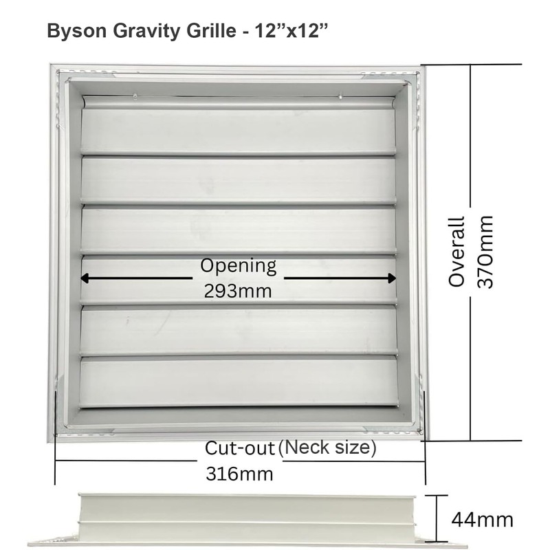 AirTech-UK Gravity Grille 300mm x 300mm Premium Anodized Aluminium Gravity