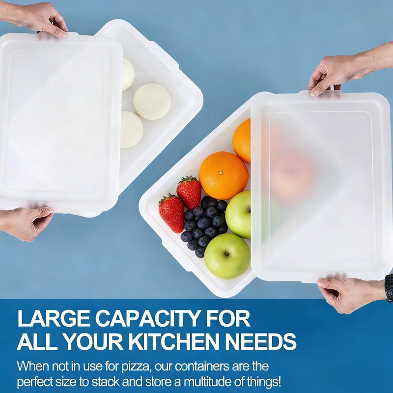 Parlynies 3-Pack 13 L Pizza Dough Proofing Box with Lid,