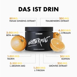 OS NUTRITION OS NUTRITION G?tterpuls Premium Pre Workout Booster Orange, Pulver, 308g