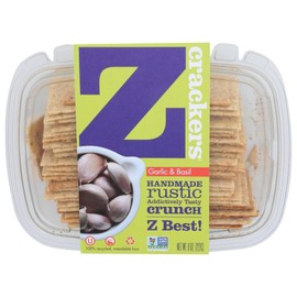 Z Crackers Garlic & Basil Cracker Vegan, 8 oz, 12 Pack