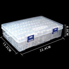 Large Clear Bead Organizer Box - 80 Grids Diamond Picture Storage Containers, 5D Diamond Embroidery Accessories Bead Organizer Case with Label Stickers for Art Craft, Storage Containers