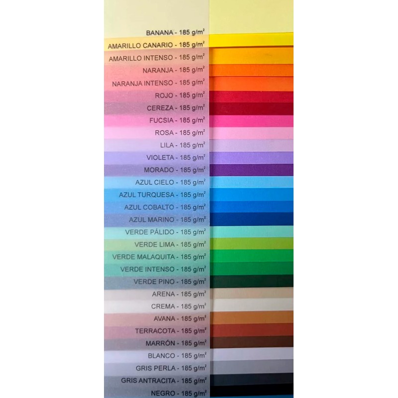 Cartulina Fabriano Colore Tamaño Carta 22x27.94 185g Cm 50 Hojas