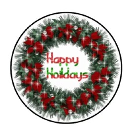 Unbranded 48 Christmas Wreath #2 !!!  ENVELOPE SEALS LABELS STICKERS 1.2" ROUND