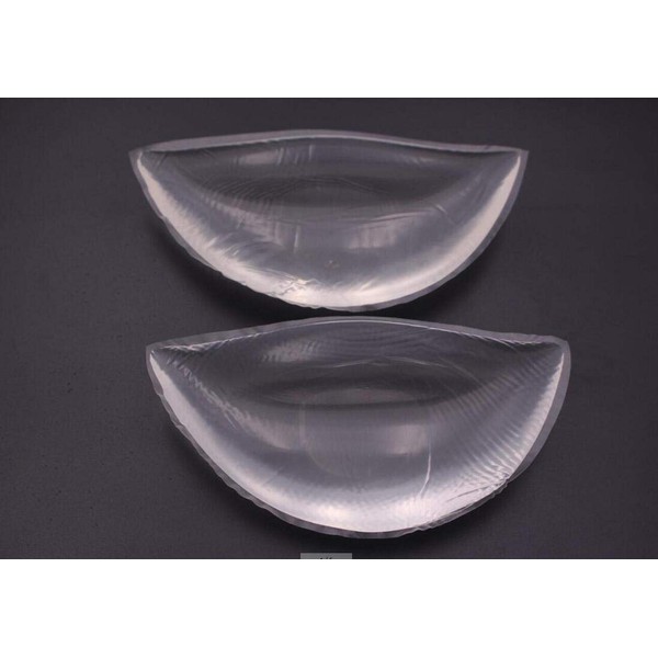 2PCS Clear Breathable Silicone Inserts Pads Breast Enhancers Push-up Bra Insert Pad Swimwear Push up Booster Pads (Clear)