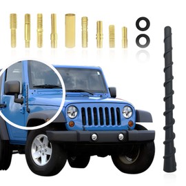 Universal Car Radio Rubber Antenna,Mast 7 inch AM/FM Roof Top or Side Mount Vehicle Antennae, Replacement Widely Compatible(with 9 Screws)