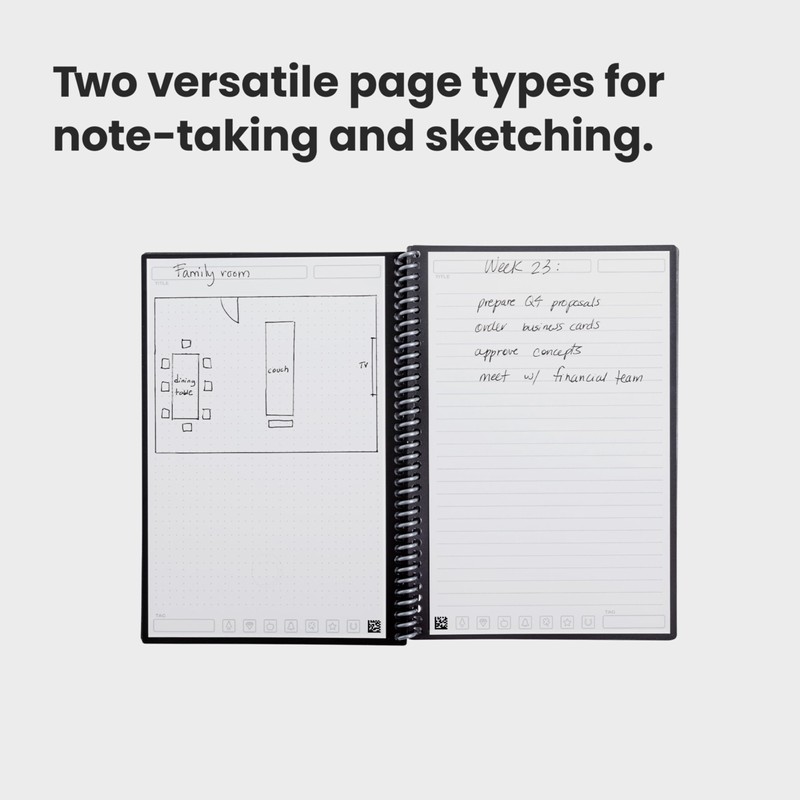 Rocketbook Fusion Reusable Undated Productivity Planner, Executive Size 15 cm