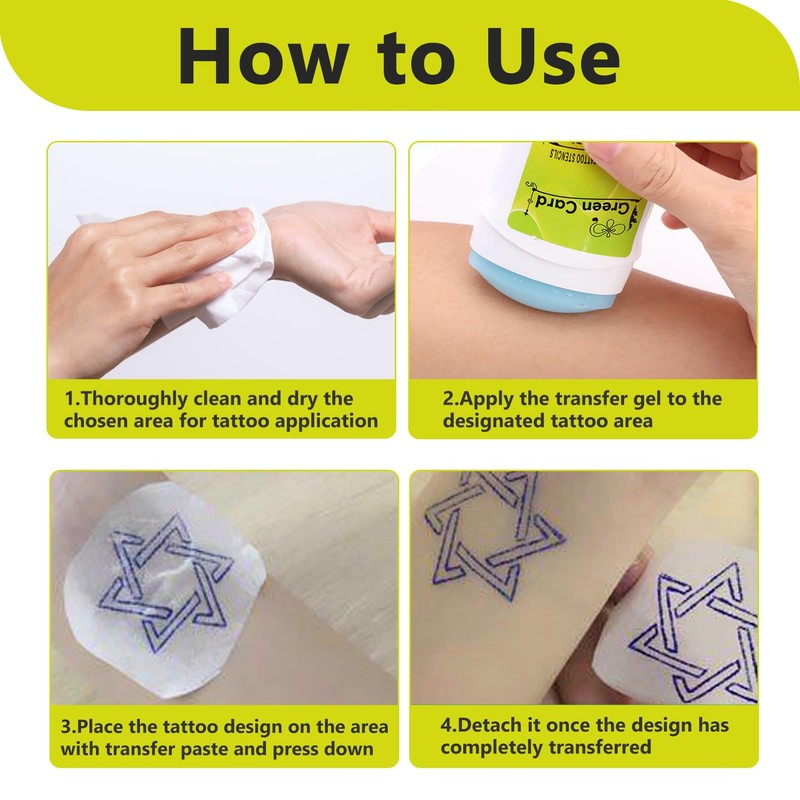 Tattoo Stencil Gel, Stencil Transfer Paste, Clear Professional Long Lasting