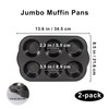 Bakexcel Non-Stick Jumbo Muffin Pans, 3.5" 6-Cup Set of 2