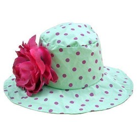 Style Nuvo Beautiful Floppy Sun Hat with Detachable Flower! - Green, Dark Pink, M