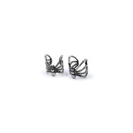BIYONGDE Vintage Spider Ear Cuff Ear Clip Non-Piercing Clip On Earrings Stainless Steel Biker Gothic, 2pcs