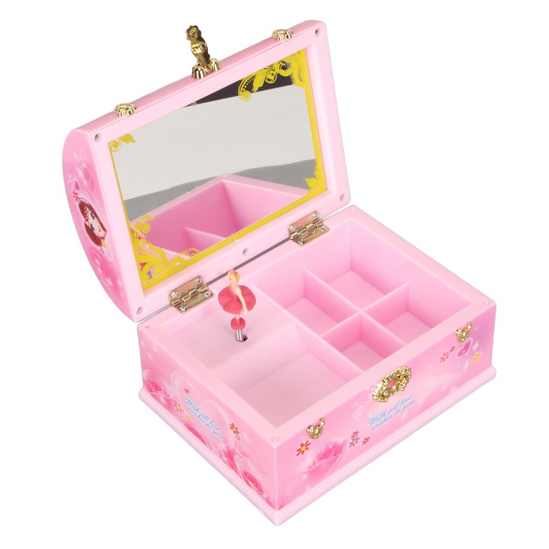 Musical Jewelry Box Large Space Mirror Design Music Jewelry Organizer