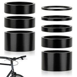 Techchii 8 Stück Spacer Fahrrad 2 3 5 10 20mm Fahrradlenker Erhöhung Distanzscheiben Fahrrad Ahead Kappe Aluminium Spacer Steuersatz 1 1/8 Zoll für MTB Rennrad Fahrrad