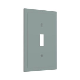 Wmhusu Decorative Light Switch Cover Light Gray Blue 1 Gang Wall Plate Cover Single Toggle Wallplates Outlet Covers Electrical Switchplate Faceplate for Bathroom Bedroom Decor