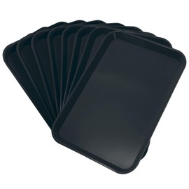 8Pcs Autoclavable Dental Procedure Tray Lockable Set up Flat Trays Size B (Ritter),Plastic Instrument B-Lok Flat Trays, 13.25 x 9.75X 0.875 Inches (8, Black)