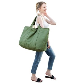 Bagelite 22'' 50L Large Tote Bag, Extra Large Tote Bag for Women, Oversized Tote Bag, Overnight Bags for Women Travel Green