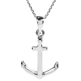 AeraVida Nautical Anchor Cross of Hope .925 Sterling Silver Necklace | Sterling Silver Necklace for Women | Long Necklaces for Women | Necklace Women Jewelry