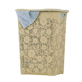 Superio Lace Laundry Hamper, Beige-1 Pack