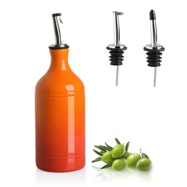 Sweejar - Botella dispensadora de aceite de oliva de cerámica, opaca, protege el aceite para reducir la oxidación, adecuada para aceite, vinagre, jarabes de café y otros líquidos, paquete de 1, 15.5
