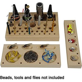 Aventik 3 in 1 Classic Wooden Fly Tying Tool Caddy Fishing Tools Organizer, Fly Tying Accessories Designed by Fly Tying Specialist
