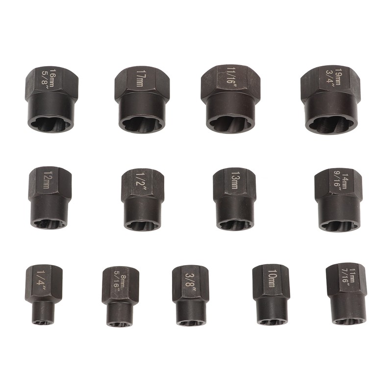 13pcs Stud Nut Remover Set Professional Chromium Molybdenum Steel Damaged