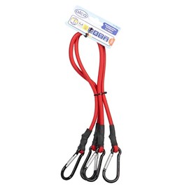 alca® Luggage Straps with Carabiner Pack of 2 60 cm Red Tie Down Straps Expander with Hook Adjustable & Stretchy - for Car, Bicycle, Motorcycle, Furniture & Transport