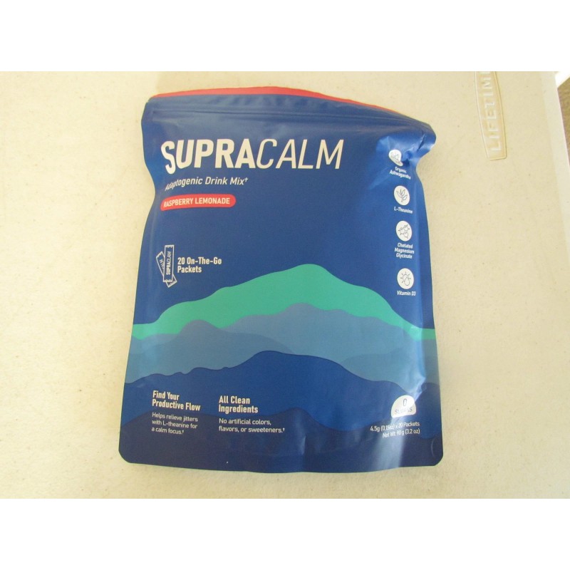 Supracalm 20 Packets Raspberry Lemonade Drink Mix Relax Focus No