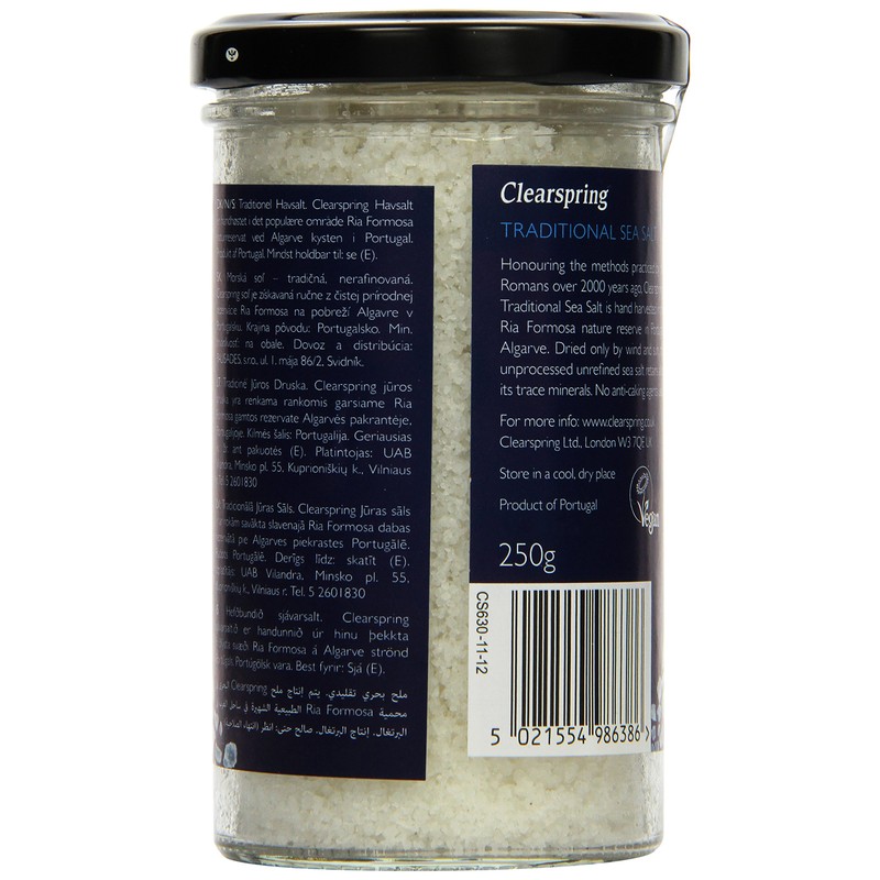 Clearspring Traditional Unrefined Sea Salt, 250g (Pack of 2)